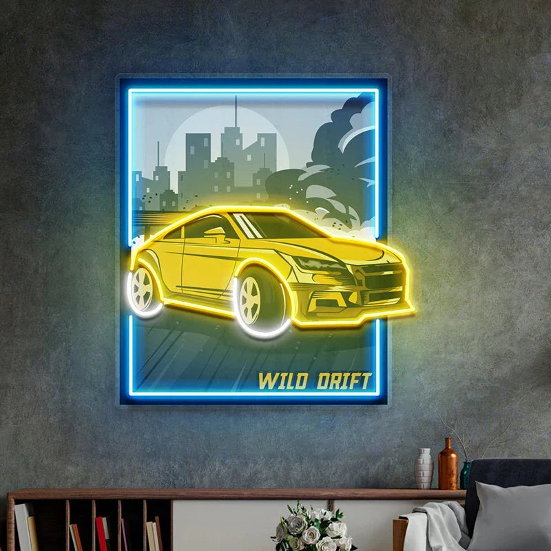 Custom Car Neon Sign Retro Car Neon Light Man Cave Decor Bedroom Wall Hangings Garage Decor