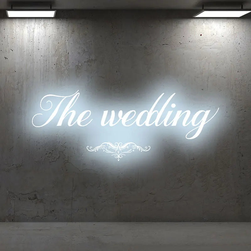 The Wedding Wall Decoration Ice Blue LED Neon Sign