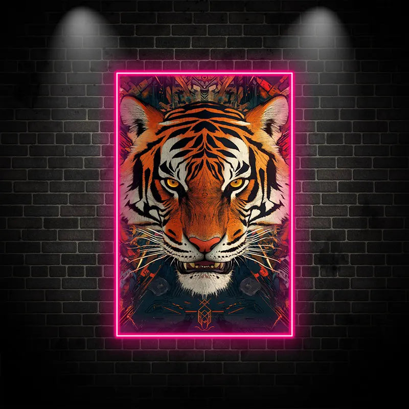 Fierce Tiger Neon Sign - LED Wall Art for Home & Office Decor, Bold Animal Design for Living Room, Bar, Man Cave, Perfect Gift