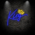 Toysign Custom Neon Light, Bold "King" Neon LED Wall Light with Crown - Regal Decor for Man Cave, Bar & Office Wall, Unique Gift