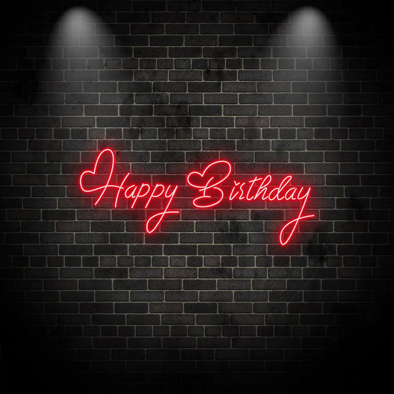 Toysign Custom Happy Birthday Neon Light Sign – Bright LED Party Decoration for Celebrations, Birthdays and Special Occasions