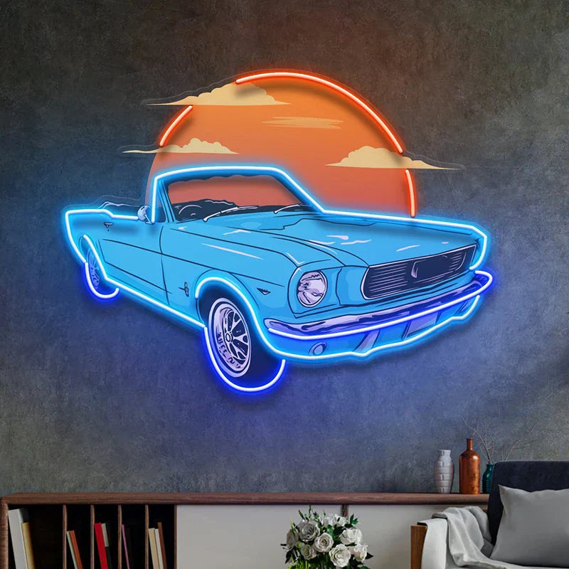 Custom Car Neon Sign Retro Car Neon Light Man Cave Decor Bedroom Wall Hangings Garage Decor