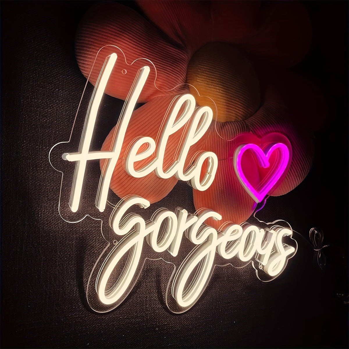 Hello Gorgeous Neon Sign Home Wall Decor Wedding Sign Indoor Neon Sign Beautiful Decor Night Light