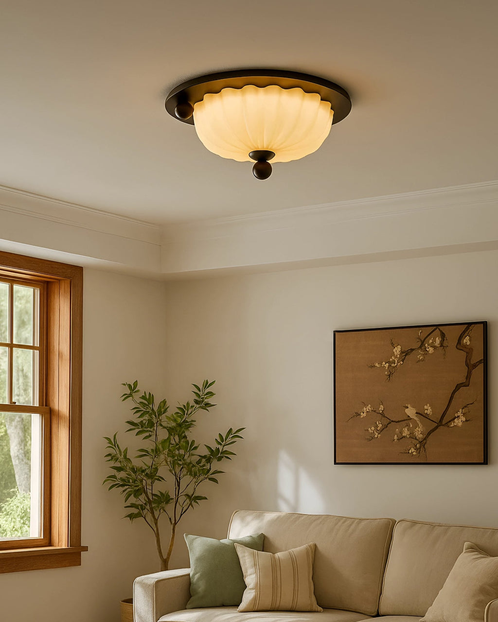 Scallop Crest Ceiling Lamp