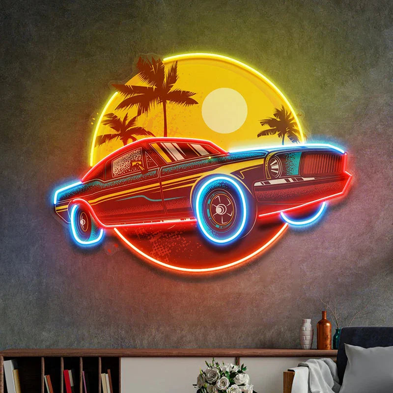 Custom Car Neon Sign Retro Car Neon Light Man Cave Decor Bedroom Wall Hangings Garage Decor