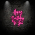 Toysign Custom Neon Sign, Vertical Happy Birthday Neon Light – Sleek Pink LED Glow Gift for Birthday Events & Room Decorations