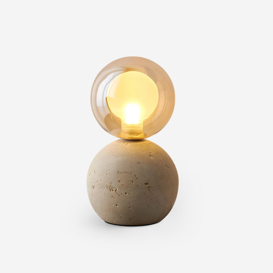 Stilla Orb Travertine Table Lamp