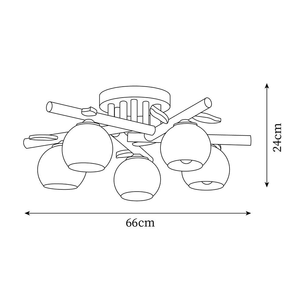 Tinsley Wood Ceiling Light