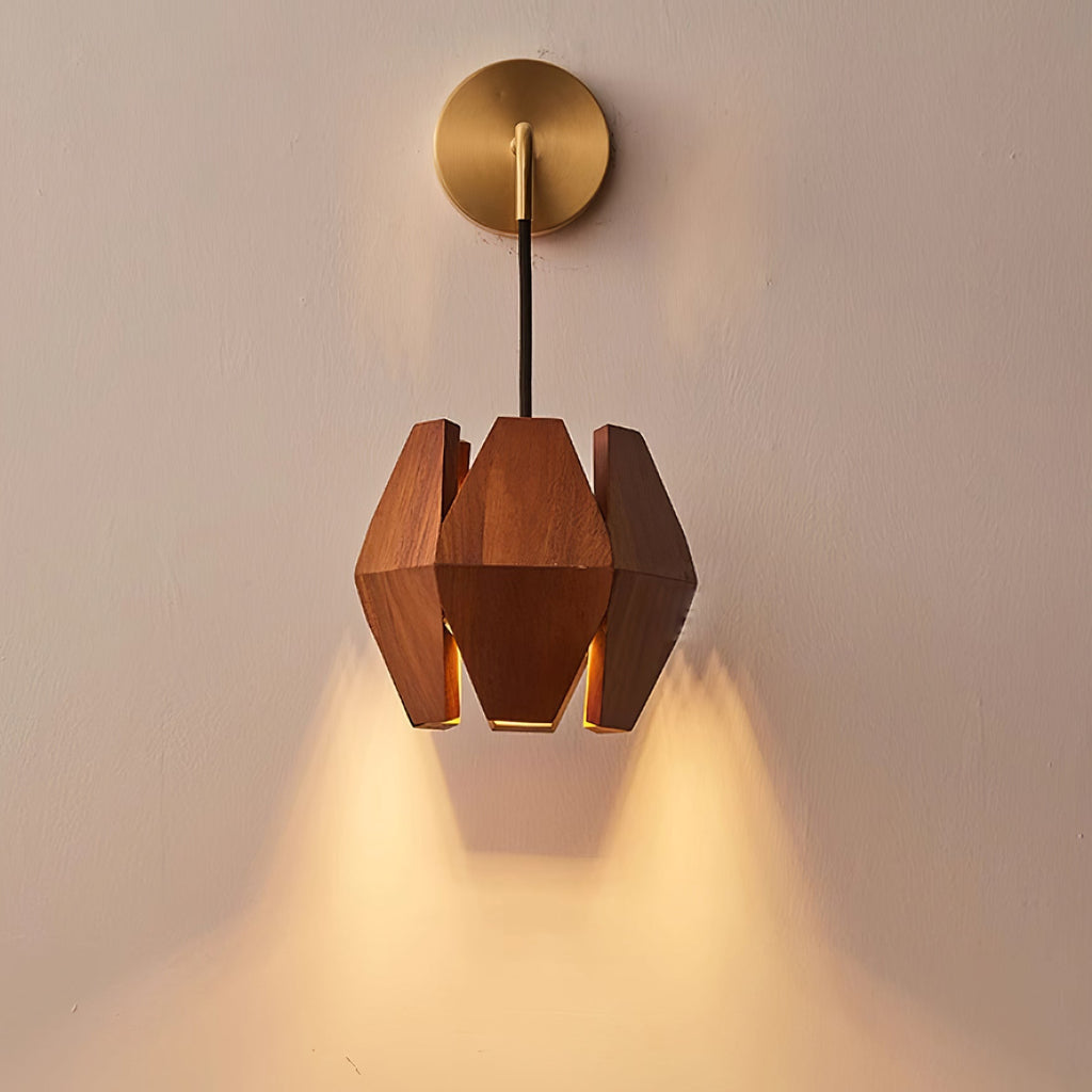 Wood Astris Plug In Wall Lamp