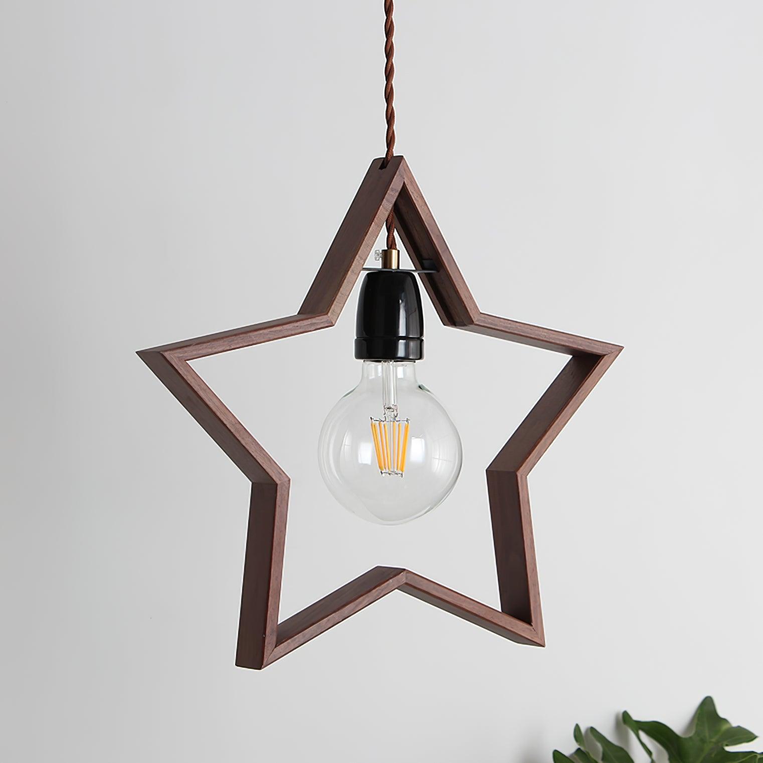 Wood Star Pendant Lamp