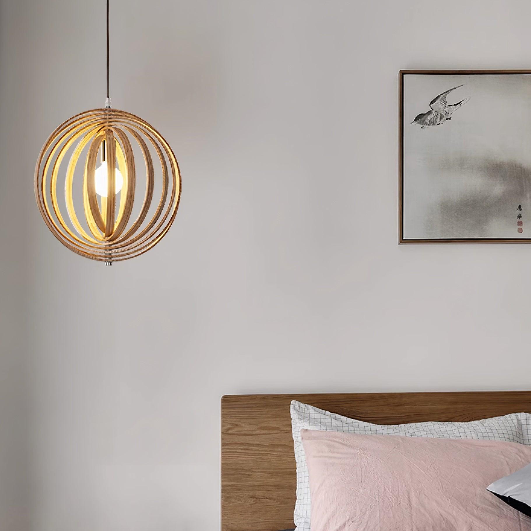 Wooden Moon Pendant Lamp