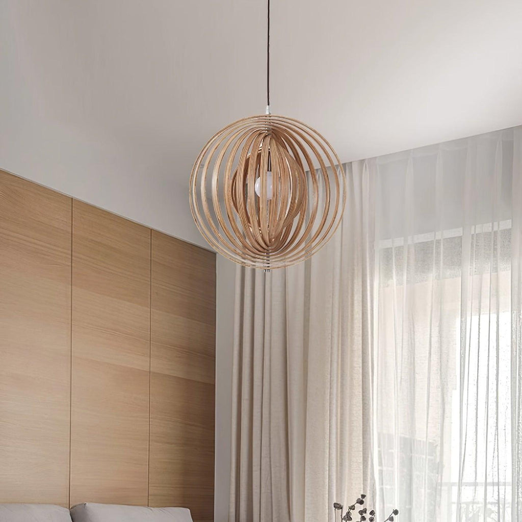 Wooden Moon Pendant Lamp
