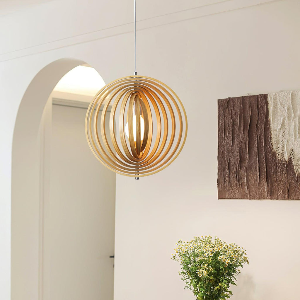 Wooden Moon Pendant Lamp