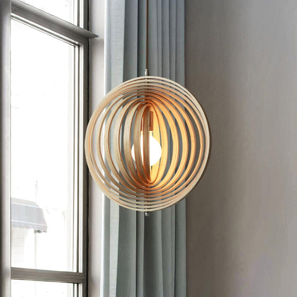 Wooden Moon Pendant Lamp