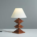 Wooden Tower Table Lamp