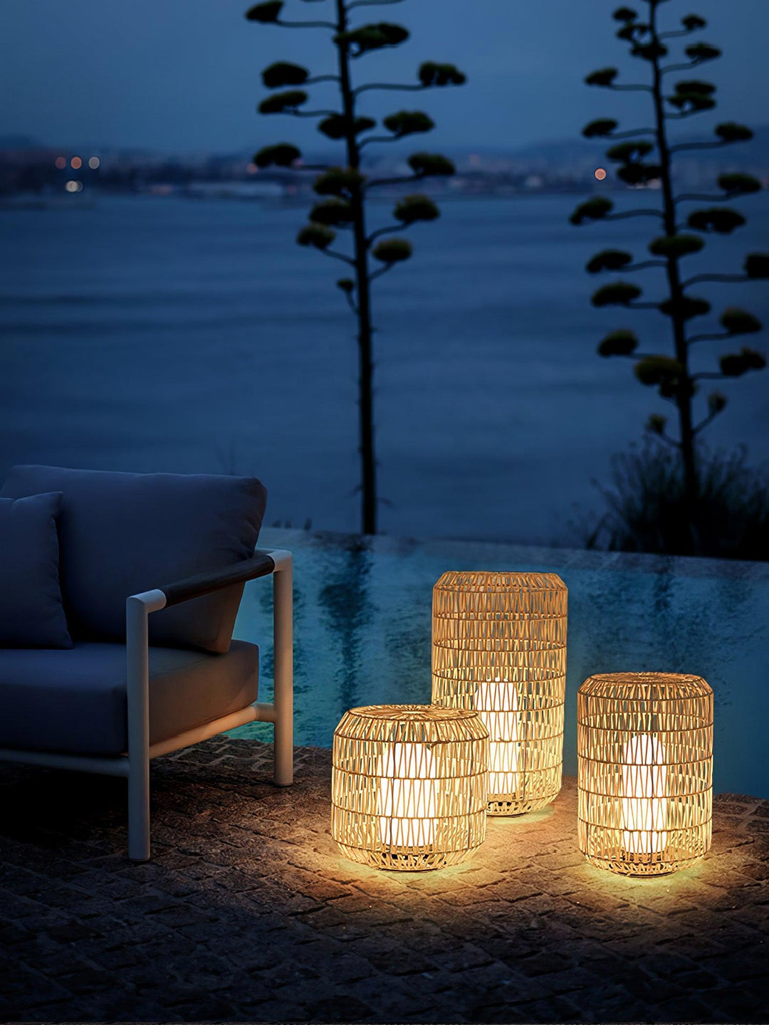 Wovira Rattan Outdoor Table Light