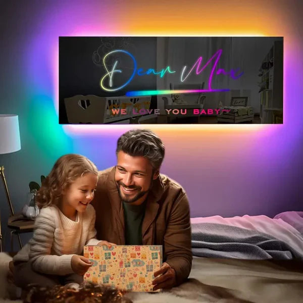 Custom Name Mirror Sign Custom Text Led Multi neon sign