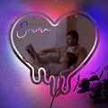 Personalized Name Mirror Light Melting Heart neon sign
