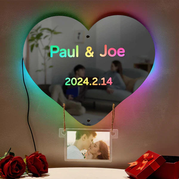 Custom Photo Engraved Mirror Light Hot Air
