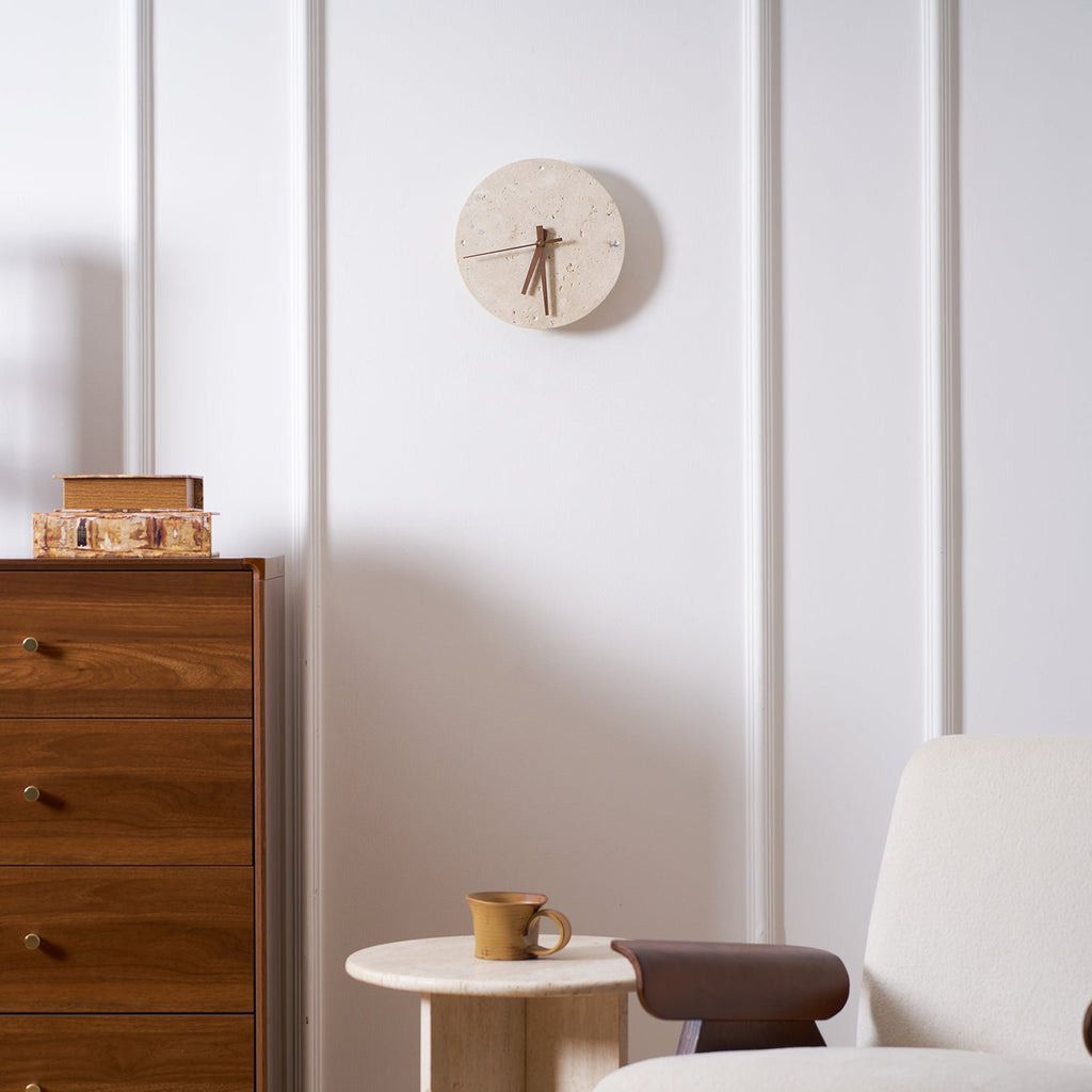 Zegary Travertine Clock Wall Lamp