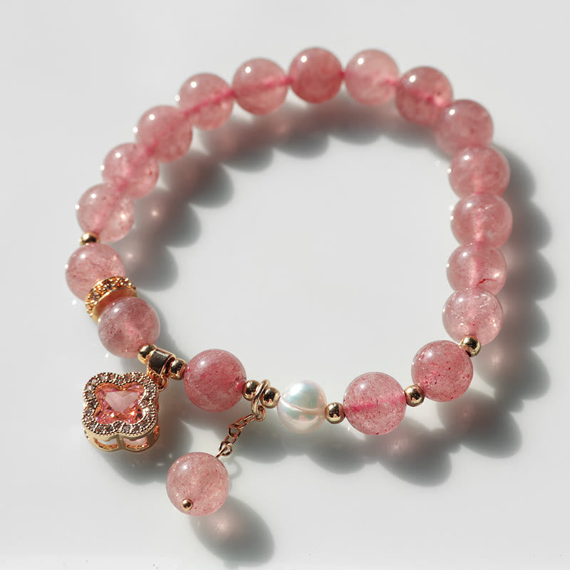 Buddha Stones "Wishing Love and Sweet Blessings" Quartz Bracelet Includes Gift Message Card