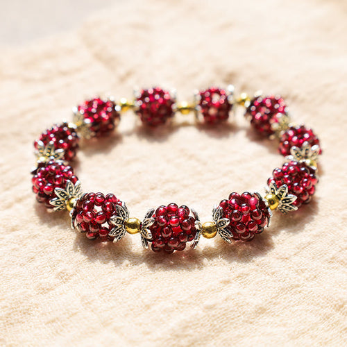 Buddha Stones "All the best for Vitality and Passion" Garnet Bracelet Includes Gift Message Card