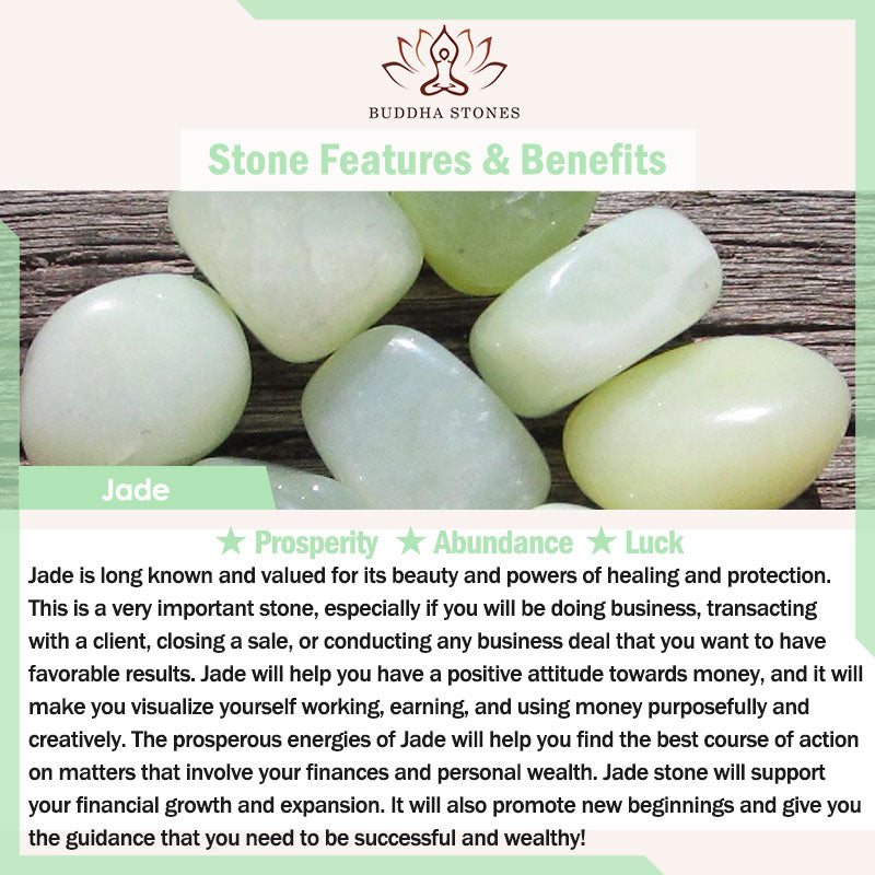 Buddha Stones "May Luck and Joy Be With You" Jade Necklace Includes Gift Message Card