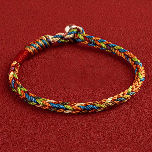 Buddha Stones "May you be healthy and happy" Lucky Multicolored Bracelet Includes Gift Message Card