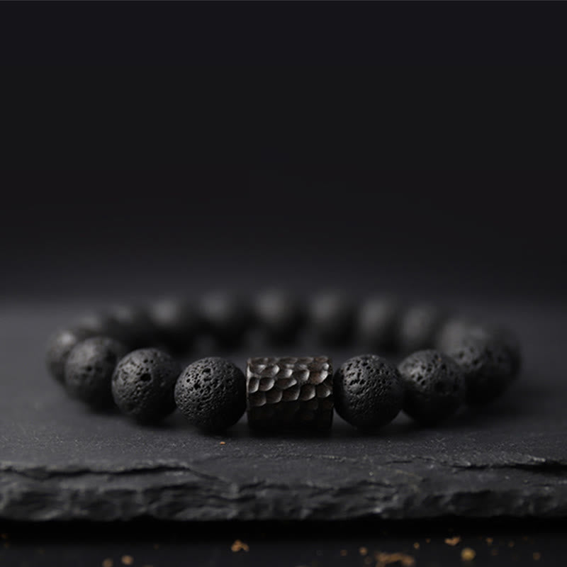 Buddha Stones "Wishing Strength to Rise from Within" Lava Rock Bracelet Includes Gift Message Card