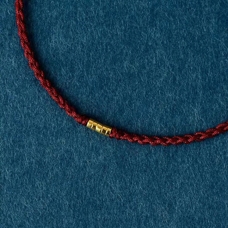 Buddha Stones "Blessings for Clear Connections" 925 Sterling Silver Lucky Golden Bead String Bracelet Anklet Includes Gift Message Card