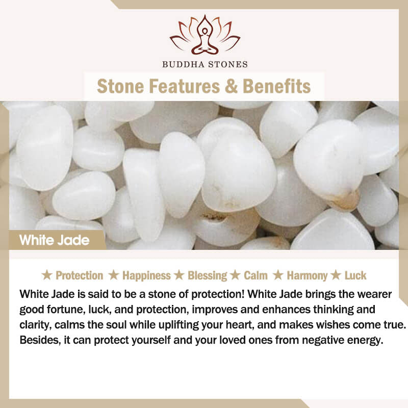 Buddha Stones "Wishing Luck and Prosperity" White Jade Koi Fish Necklace Includes Gift Message Card
