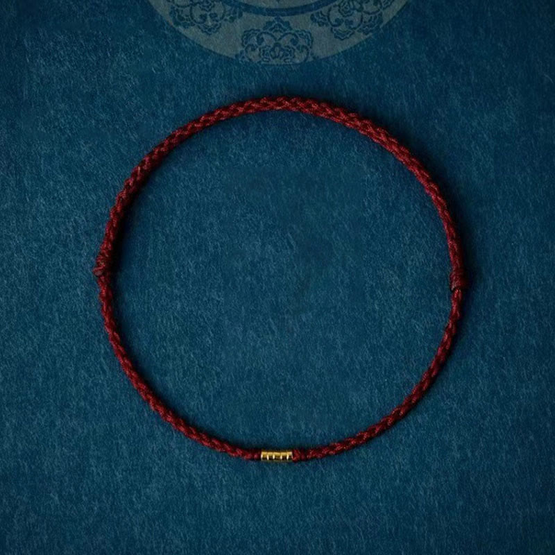 Buddha Stones "Blessings for Clear Connections" 925 Sterling Silver Lucky Golden Bead String Bracelet Anklet Includes Gift Message Card