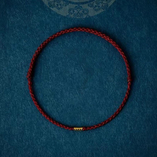 Buddha Stones "Blessings for Clear Connections" 925 Sterling Silver Lucky Golden Bead String Bracelet Anklet Includes Gift Message Card
