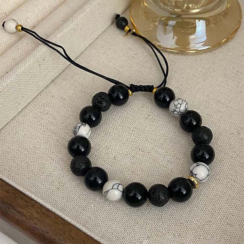 Buddha Stones "All the Best for Strength and Grounding" Obsidian Bracelet Includes Gift Message Card