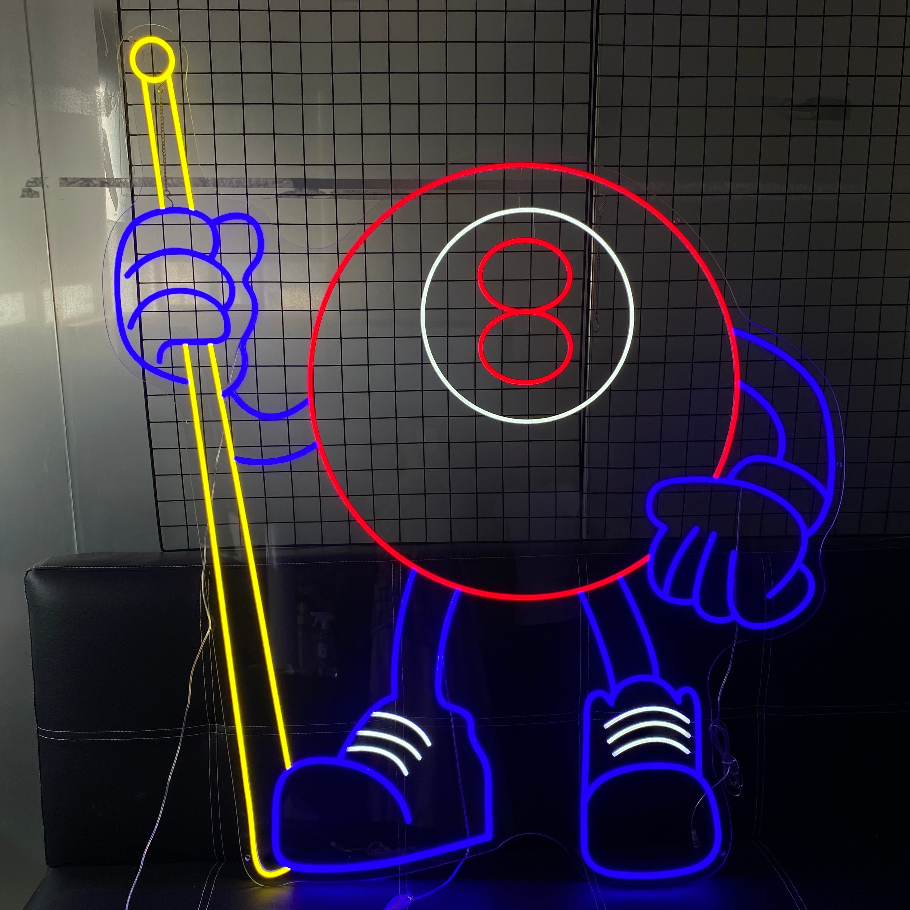 Colorful 8 - Ball Billiard Neon Sign | LED Neon Light for Game Room Decoration | Unique Billiards - Themed Wall Art | Eye - Catching & Durable Lighting