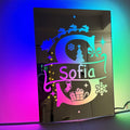 Personalized Name LED Neon Sign Mirror with Uppercase Letter - Christmas-themed Mirror Signs