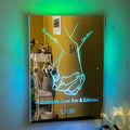 Personalized Holding Hands Mirror Sign - Personalized Mirror Sign with Couple Names - Custom Mirror Night Light - Wall Decor - Best Wedding Gift, Birthday Gift for Couples