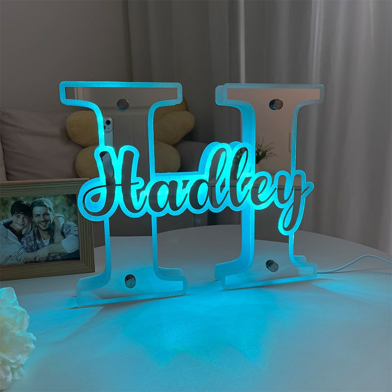 Personalized Alphabet Mirror with Name - Customized Illuminated Name Mirror - Wall Art Light Up Mirror - Best Birthday, Anniversary and Christmas Gift for Family and Friends