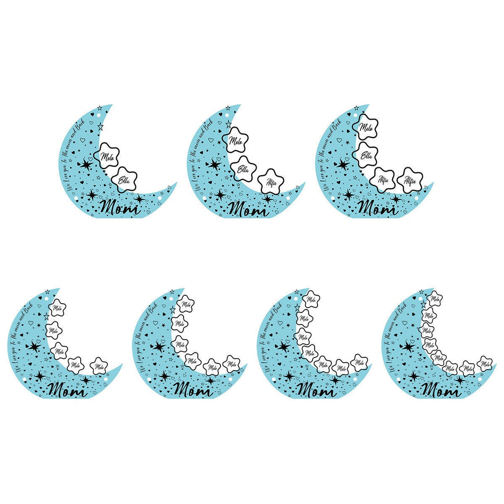 Personalized Celestial Moon Light - Custom Kid Names on The Night Light as Best Personalized Gift for Mother's Day, Family or Friends